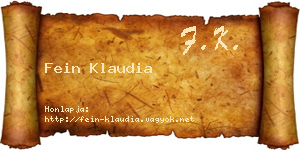 Fein Klaudia névjegykártya