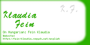 klaudia fein business card